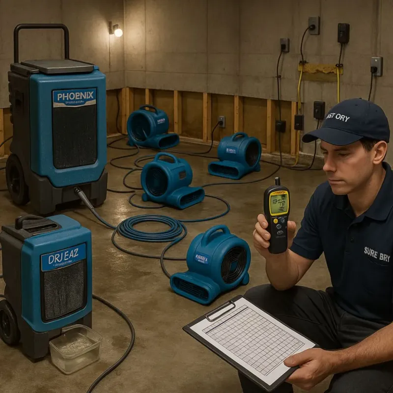 Structural Drying and Dehumidification process in Sauk County, WI